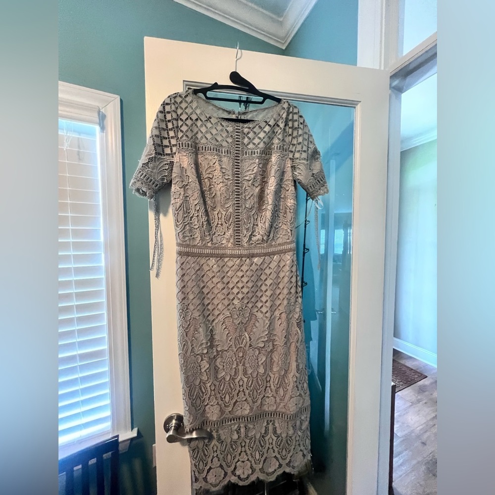 Tadashi Shoji Gray Lace Dress - Picture 2 of 3